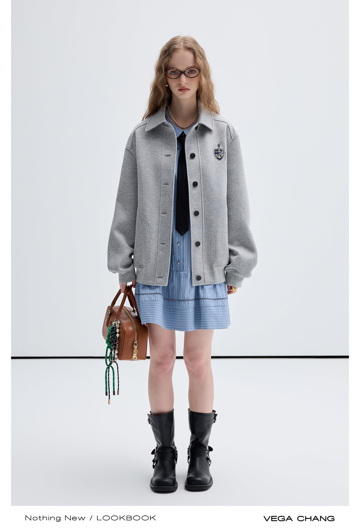 Small Patch Button-Up Shirt Jacket