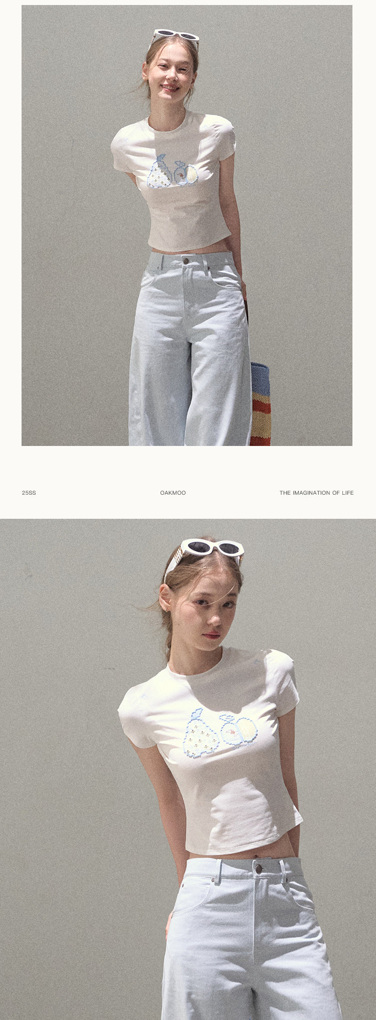 Fitted Crop Tee With Fruit Motif