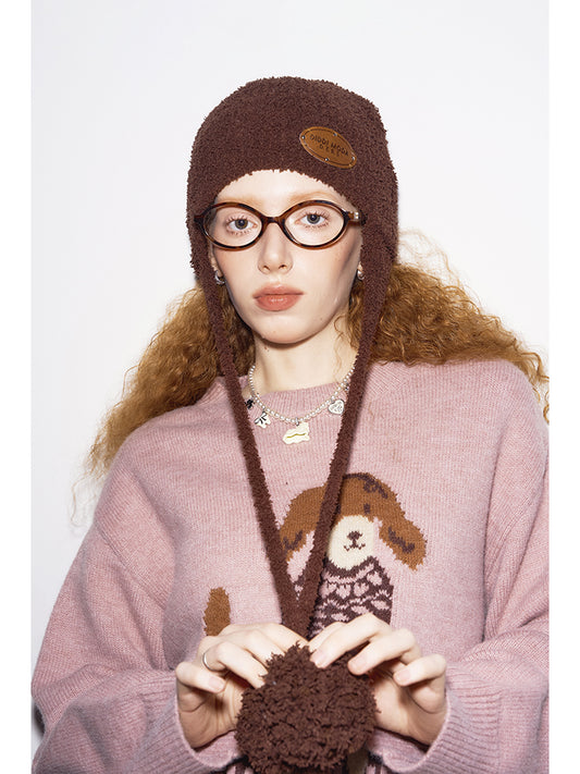 Soft Bouclé Pom Pom Bonnet