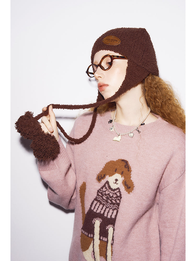 Soft Bouclé Pom Pom Bonnet