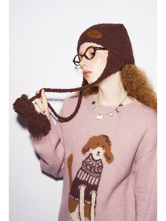 Soft Bouclé Pom Pom Bonnet