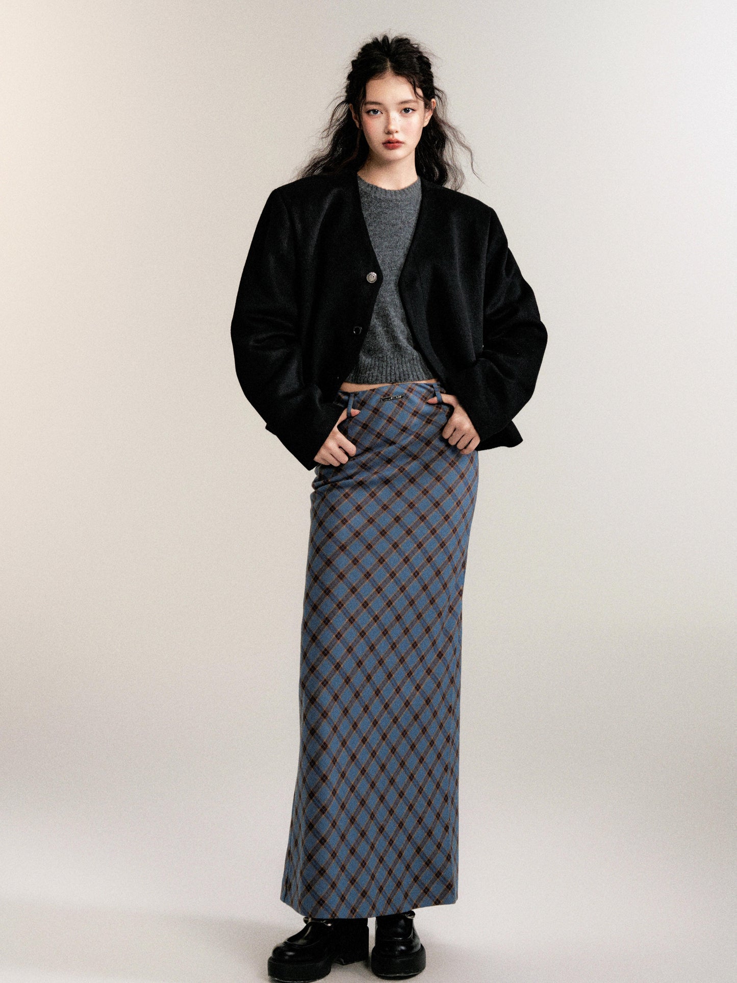 Bias Plaid A-Line Skirt In Long And Short Lengths