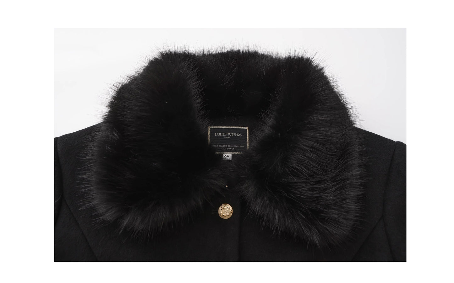 Fur Trim Wool Blend Fitted Short Jacket