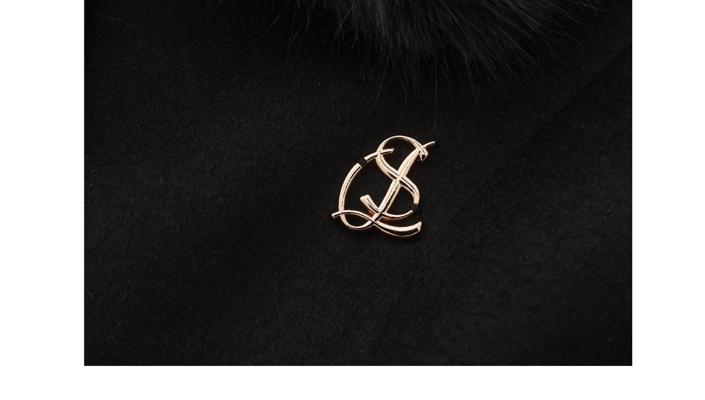 Fur Trim Wool Blend Fitted Short Jacket