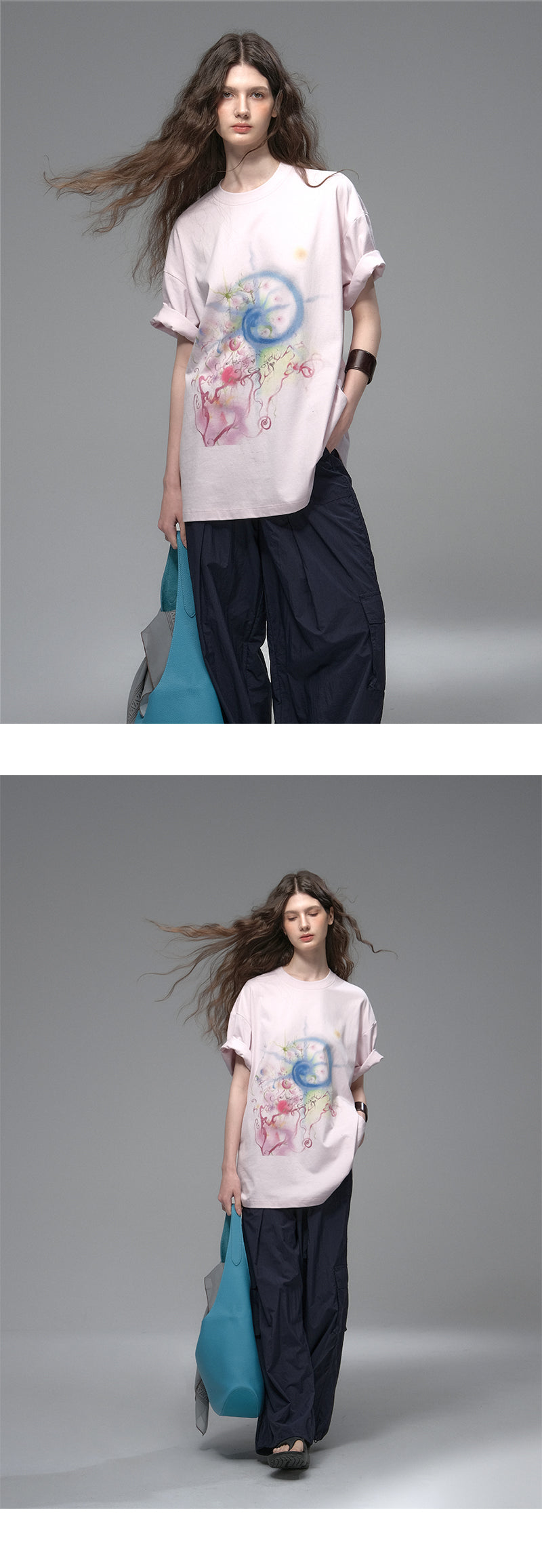 Oversized Washed Art Print T-Shirt