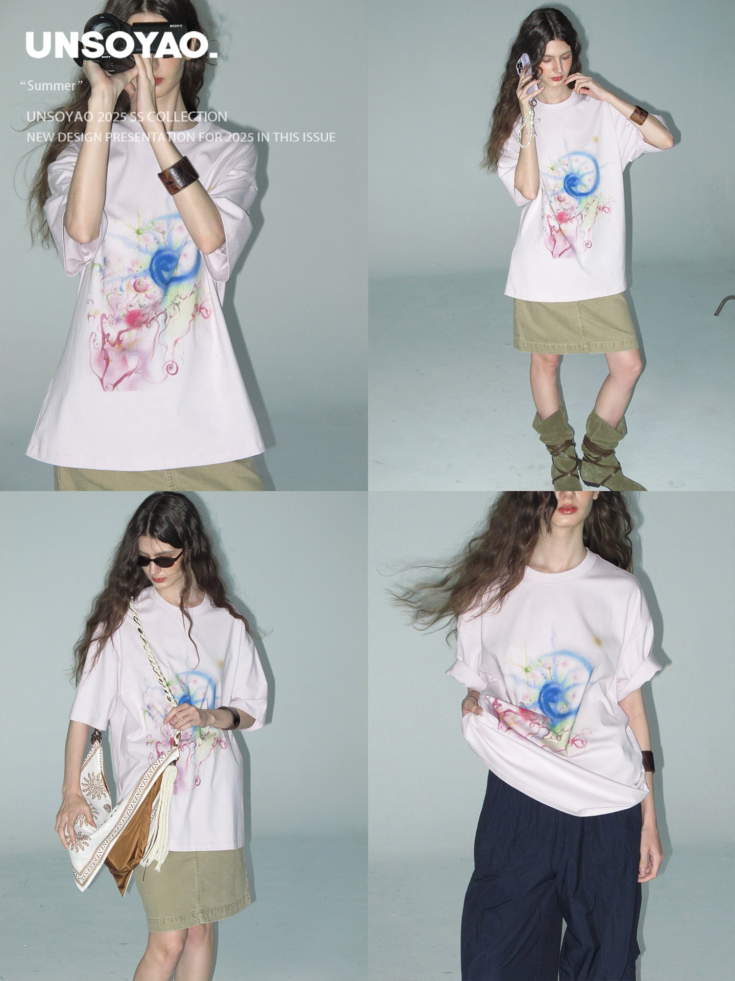 Oversized Washed Art Print T-Shirt