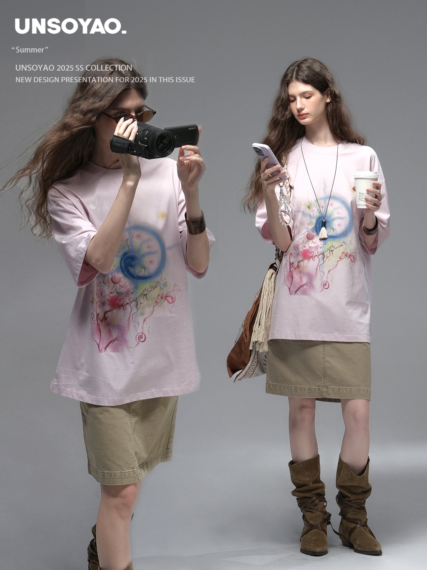 Oversized Washed Art Print T-Shirt