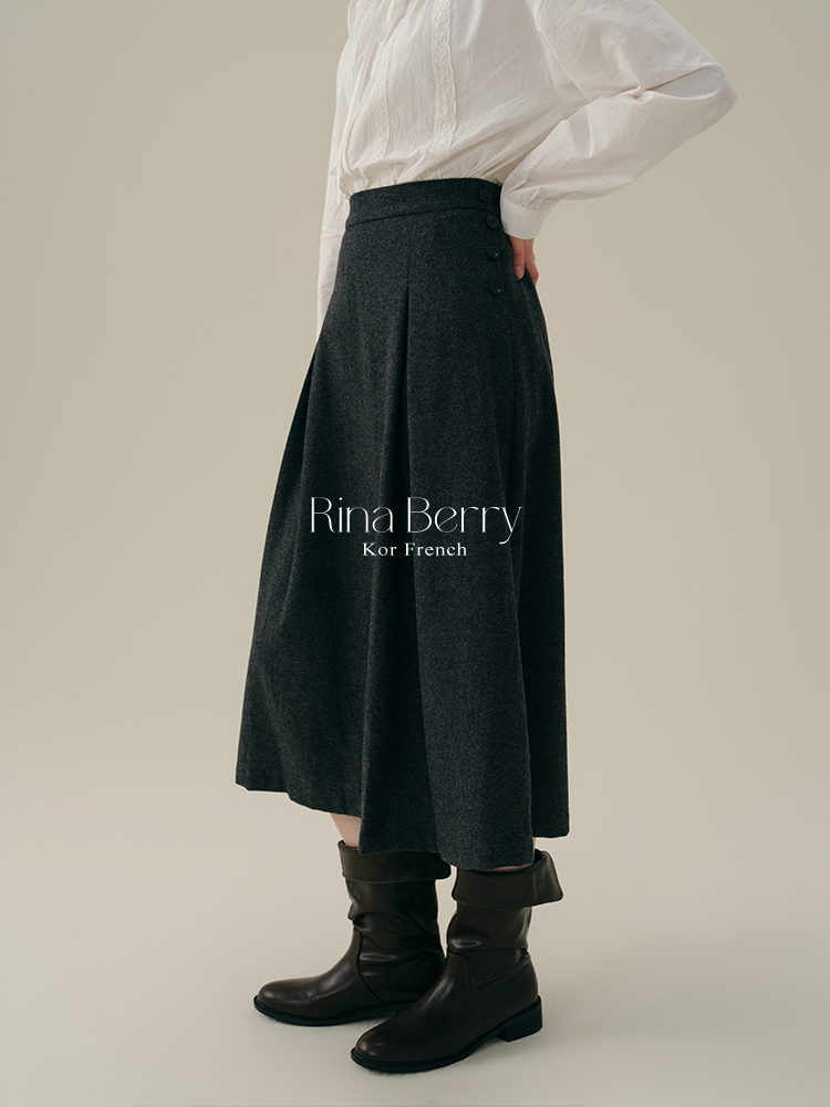 Wool Blend Classic Waistcoat & Pleated Skirt
