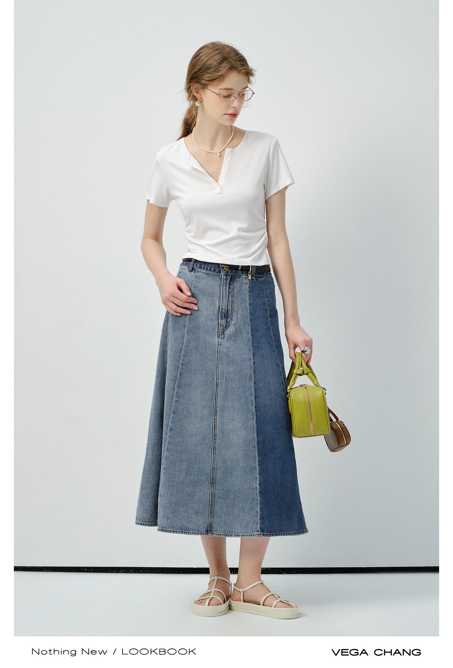 Basic Ribbed V-Neck T-Shirt With Side Gathers