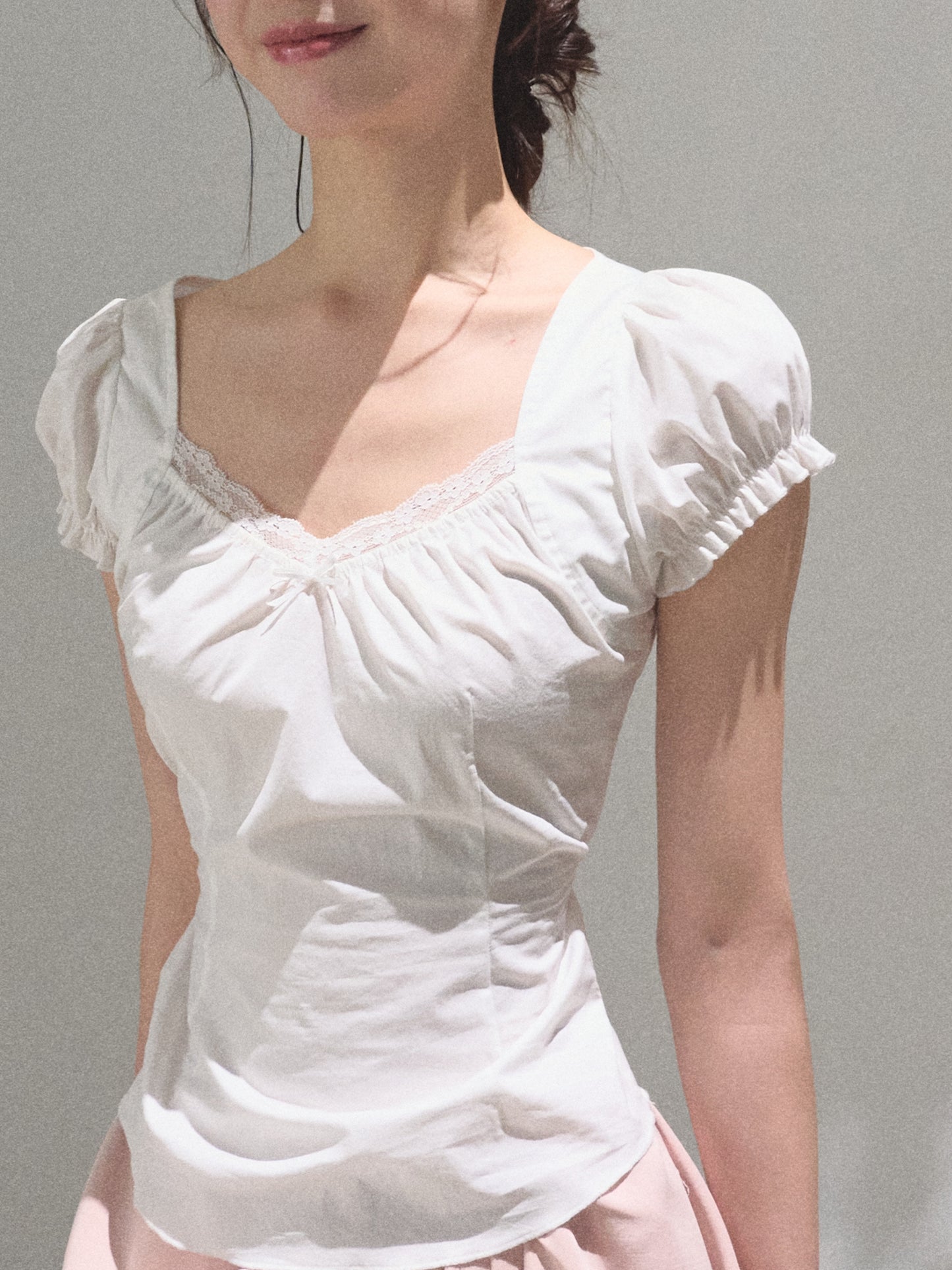 Square Neck Puff-Sleeve Blouse