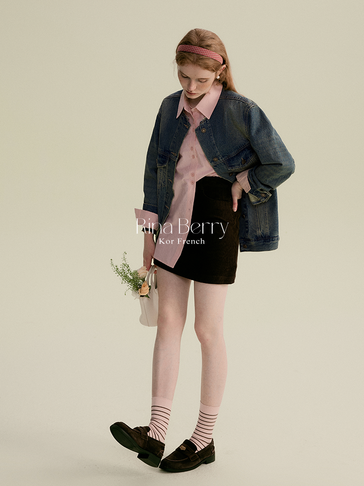 Collarless Distressed Denim Jacket