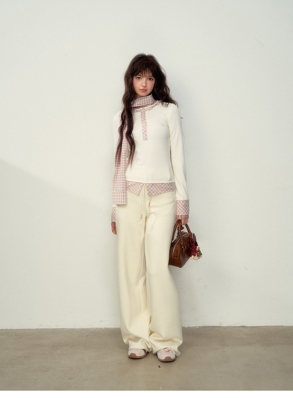 Straight-Leg Sweatpants With Shirt Sleeve Tie Belt