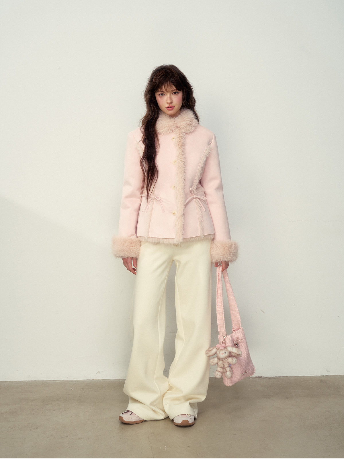Straight-Leg Sweatpants With Shirt Sleeve Tie Belt
