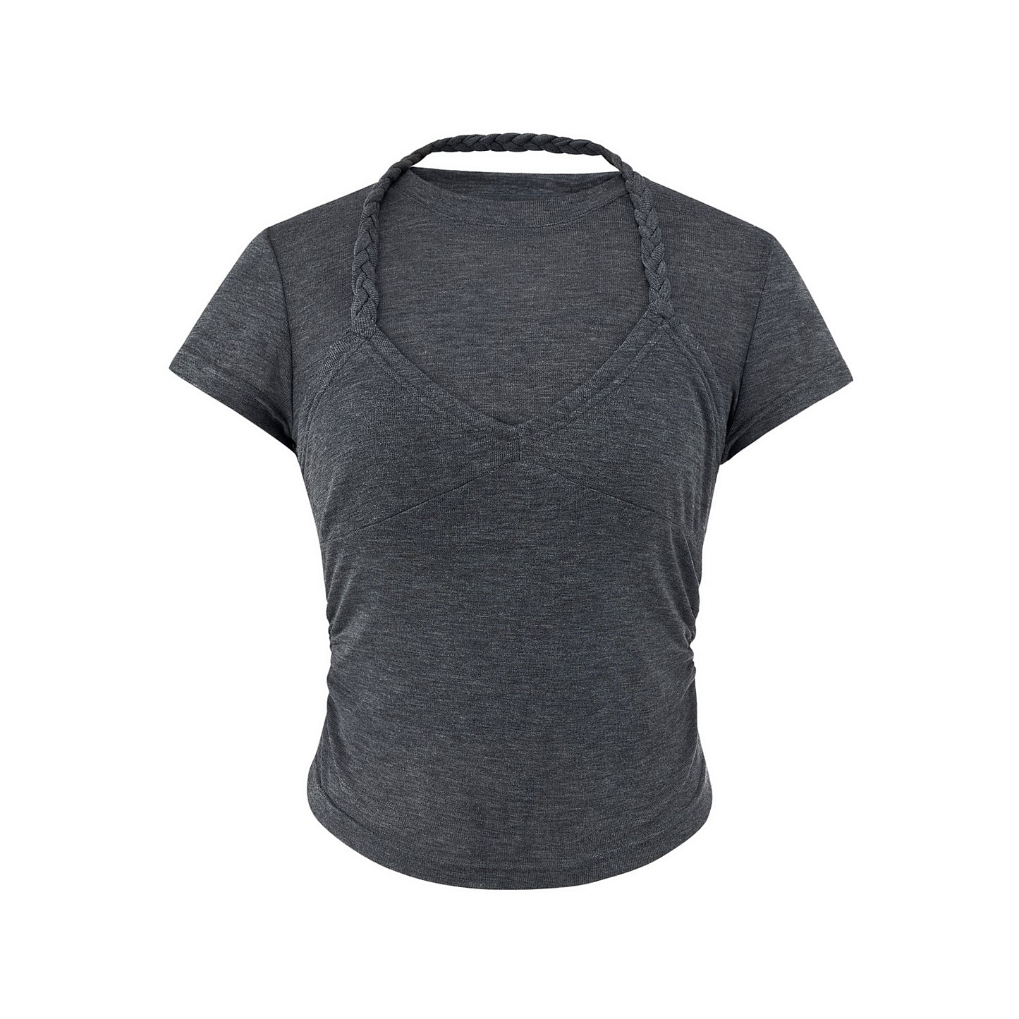 Braided Halter Layered T-Shirt