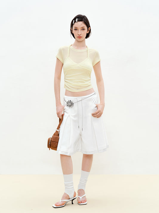 Braided Halter Layered T-Shirt