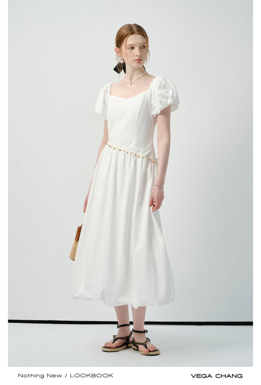 Asymmetric Waist Bubble-Hem Dress