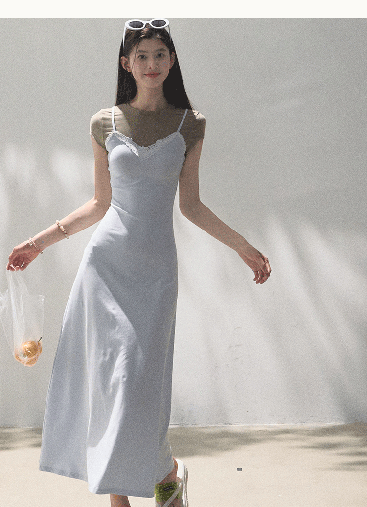 Layered Camisole T-Shirt Dress