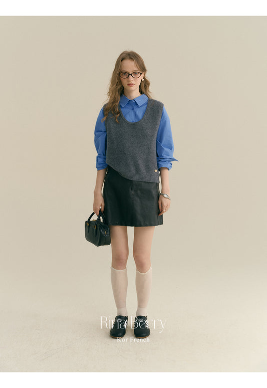 Pure Wool Round Neck Knit Vest