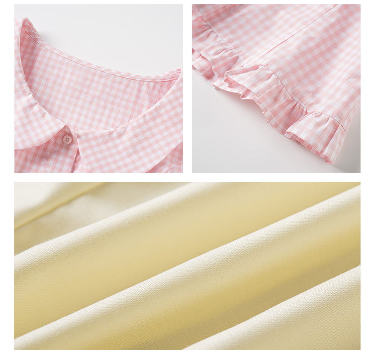 Peter Pan Collar Frilled Hem Blouse