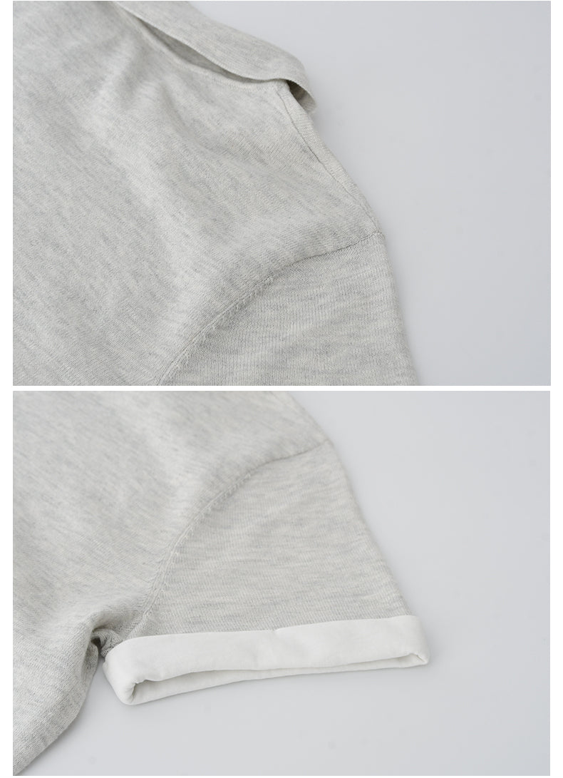 Cotton Blend Half-Zip Polo Collar Knit Top