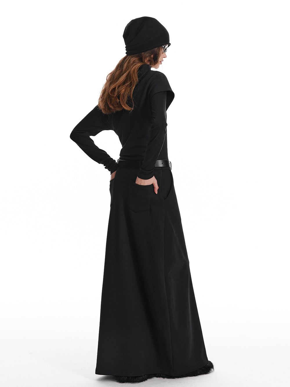 Asymmetric Open Shoulder Layered Maxi Dress