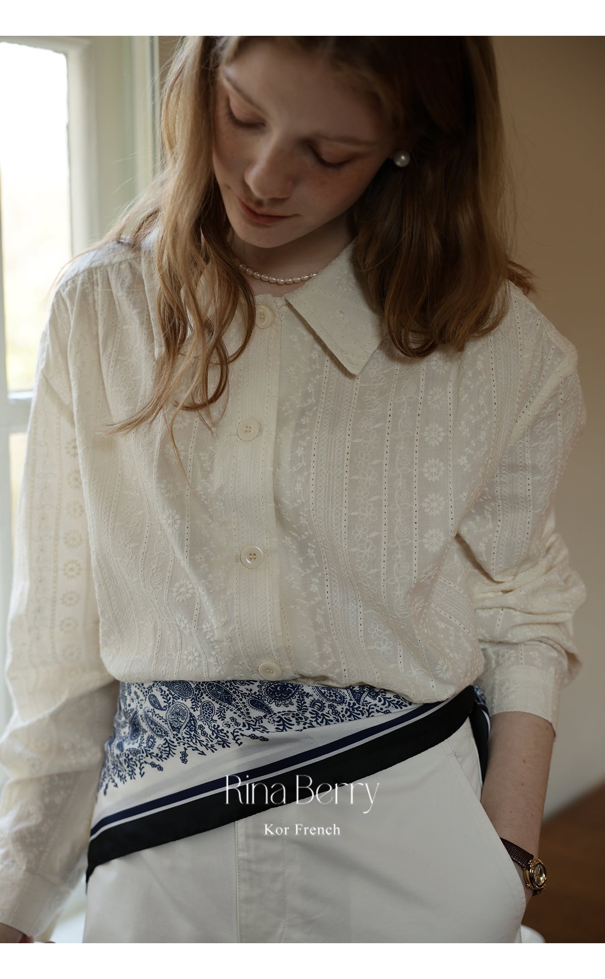 Floral-Embroidered Shirt