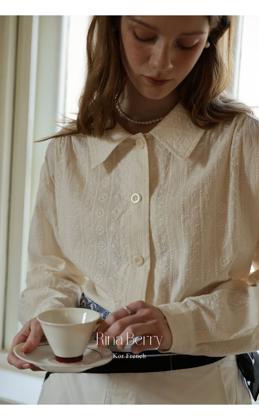 Floral-Embroidered Shirt