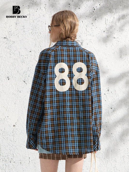 Plaid Cotton Blend Seersucker Overshirt