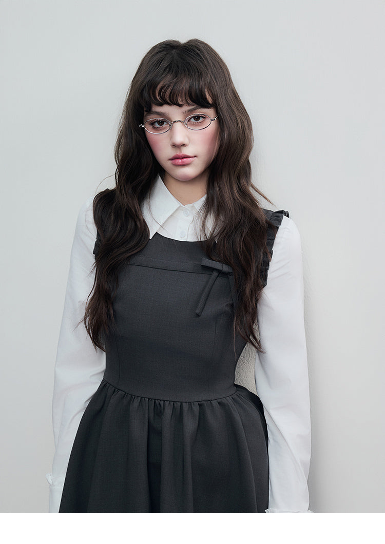 Lace-Trimmed Butterfly Sleeve Mini Dress