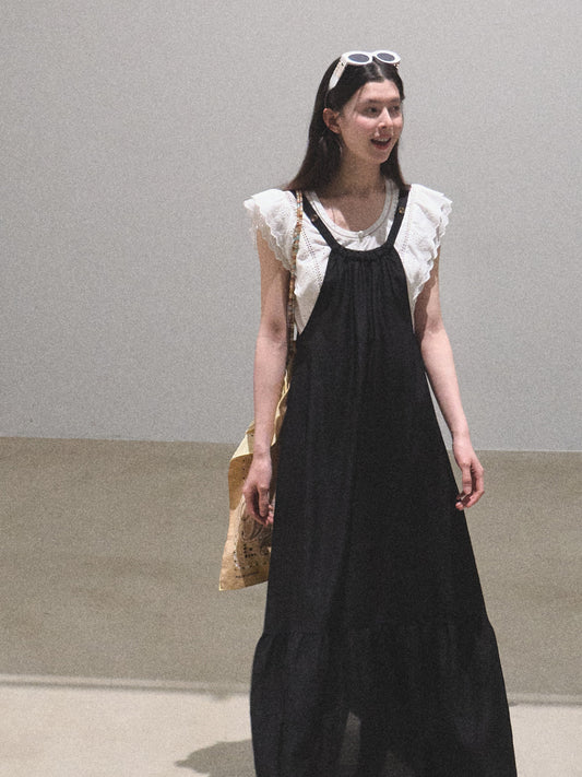 Gathered Halter Dress With Peplum Hem