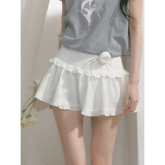 Flutter Mini Skirt With Floral Accent