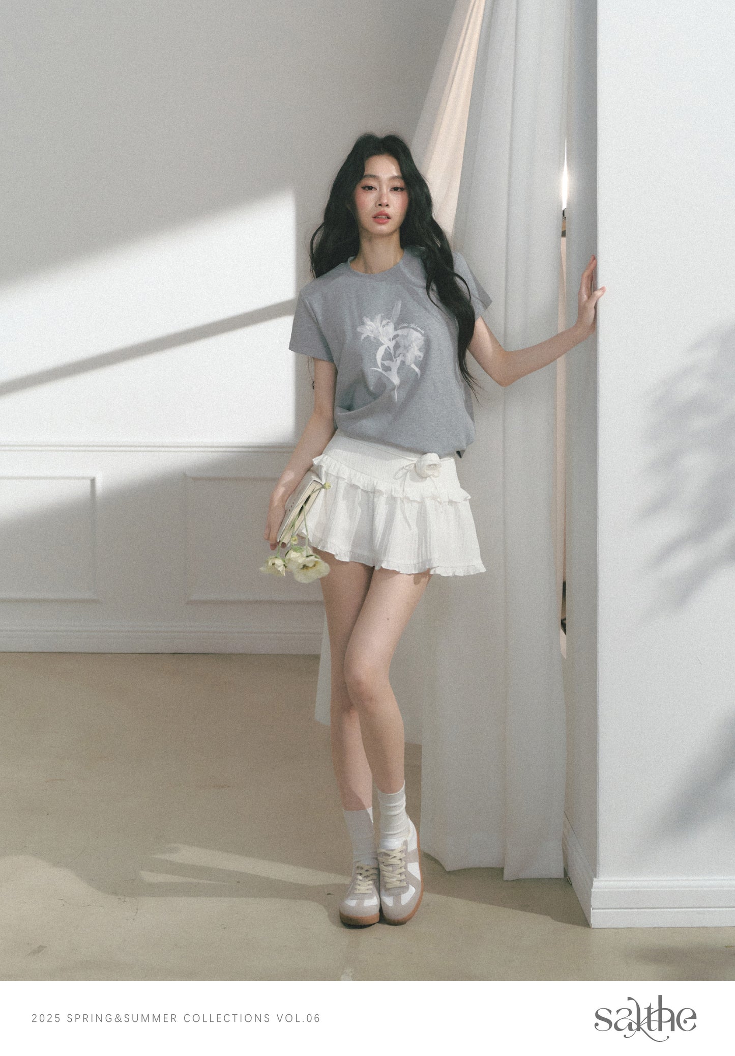 Flutter Mini Skirt With Floral Accent