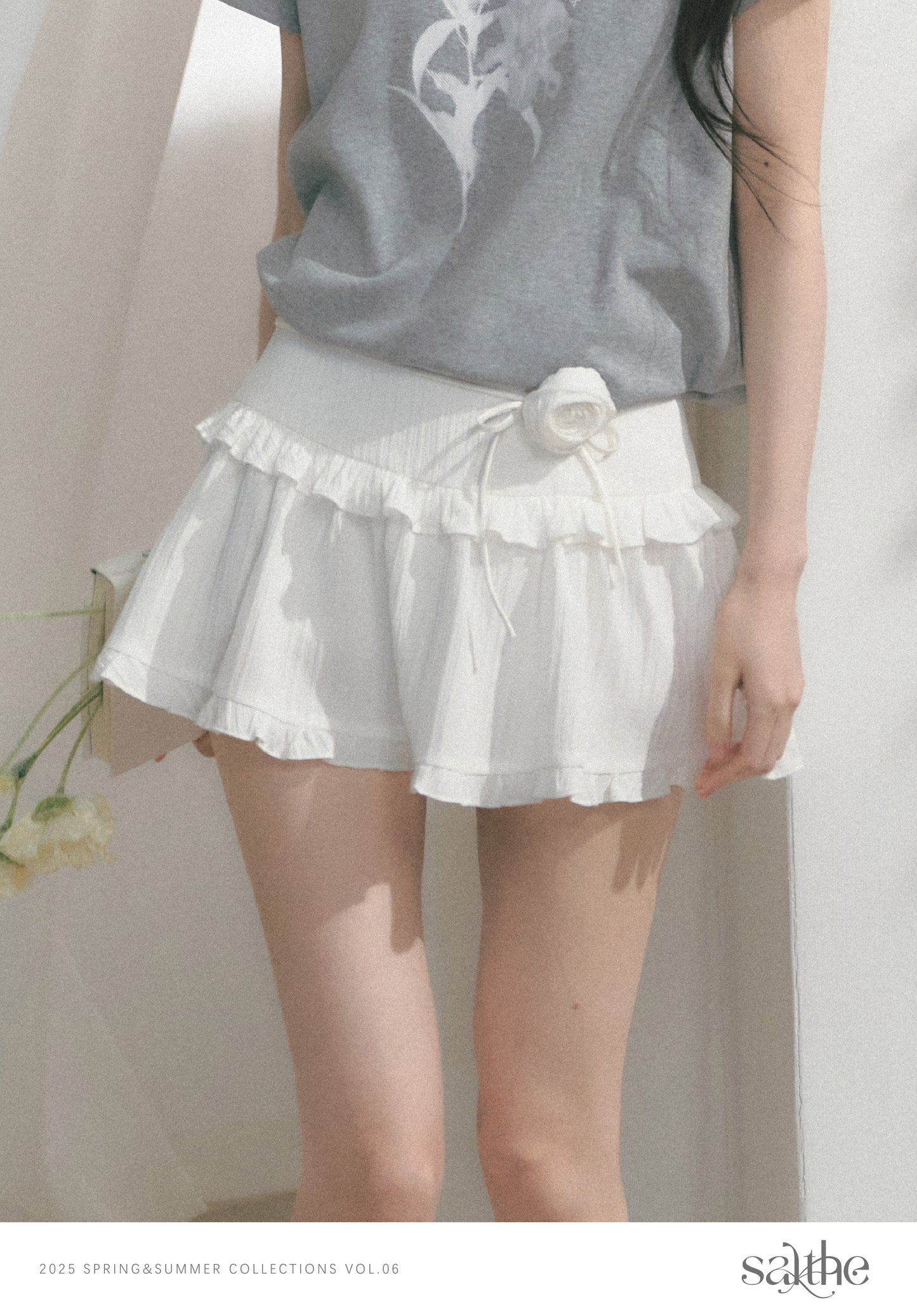 Flutter Mini Skirt With Floral Accent