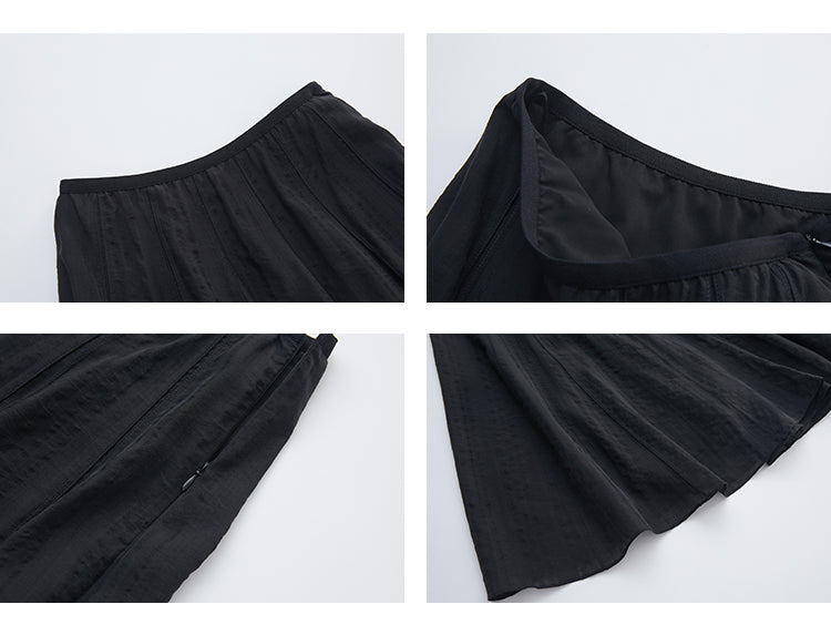 Lace-Up Sleeveless Top With Beaded Buttons & Maxi Skirt