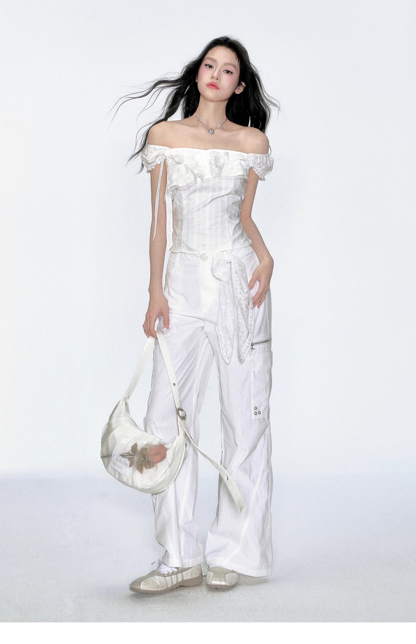 Studded Side Pockets Breathable Nylon Pants