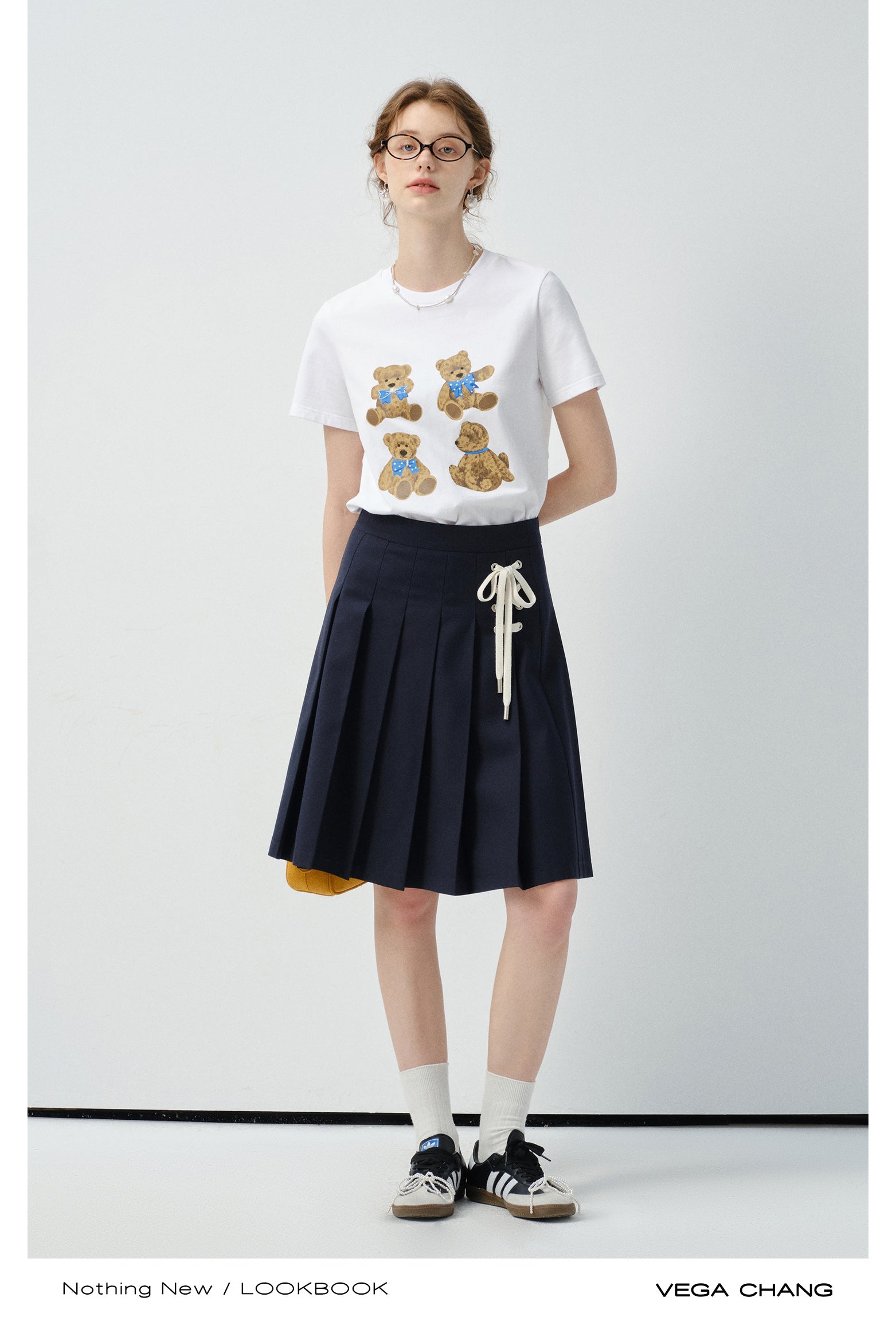 Teddy Bear Print Crew Neck T-Shirt