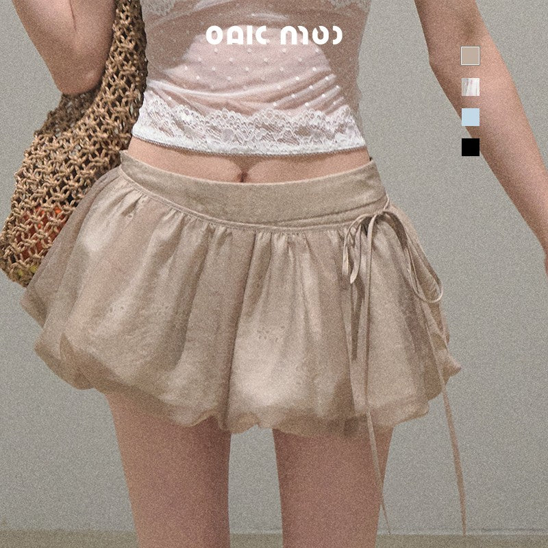 Micro Shorts With Detachable Bubble-Hem Layer