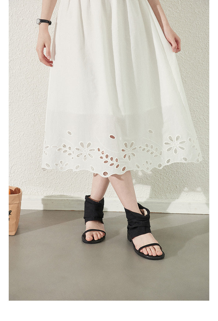 Cut-Out Floral Dress In Faux Two-Piece Style