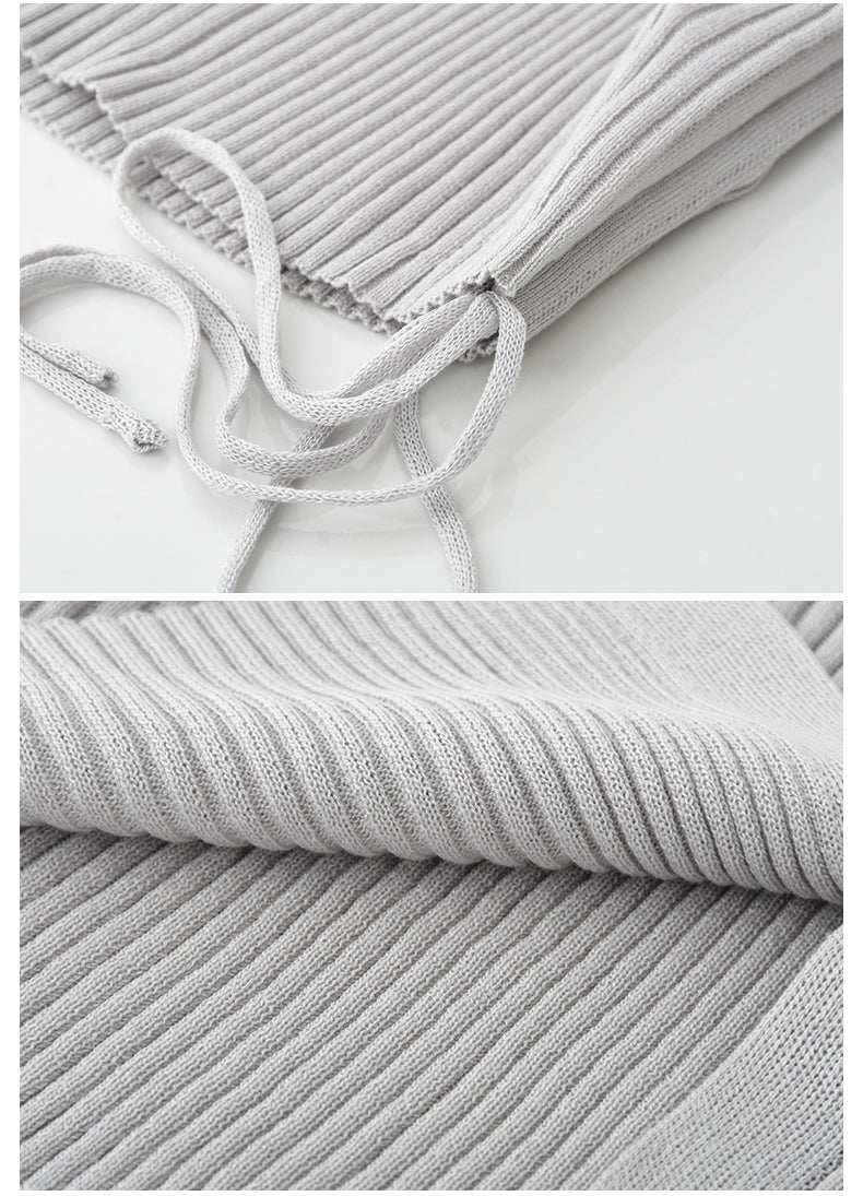 Half-Sleeve Rib Knit Top With Side Ruching