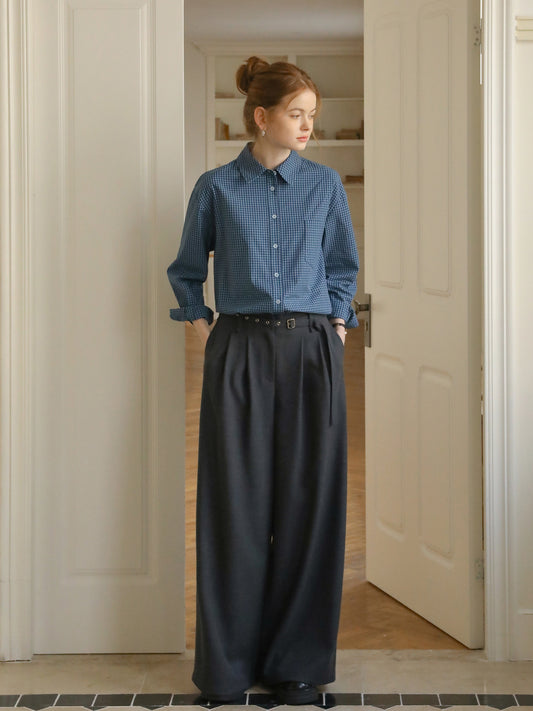 Chic Belted Wide-Leg Trousers With Pleats