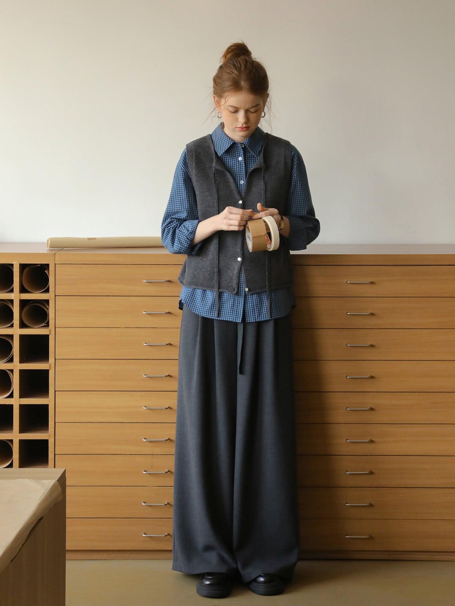 Chic Belted Wide-Leg Trousers With Pleats