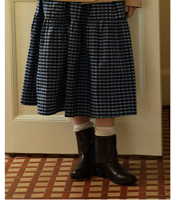 Plaid Flared Tiered Skirt