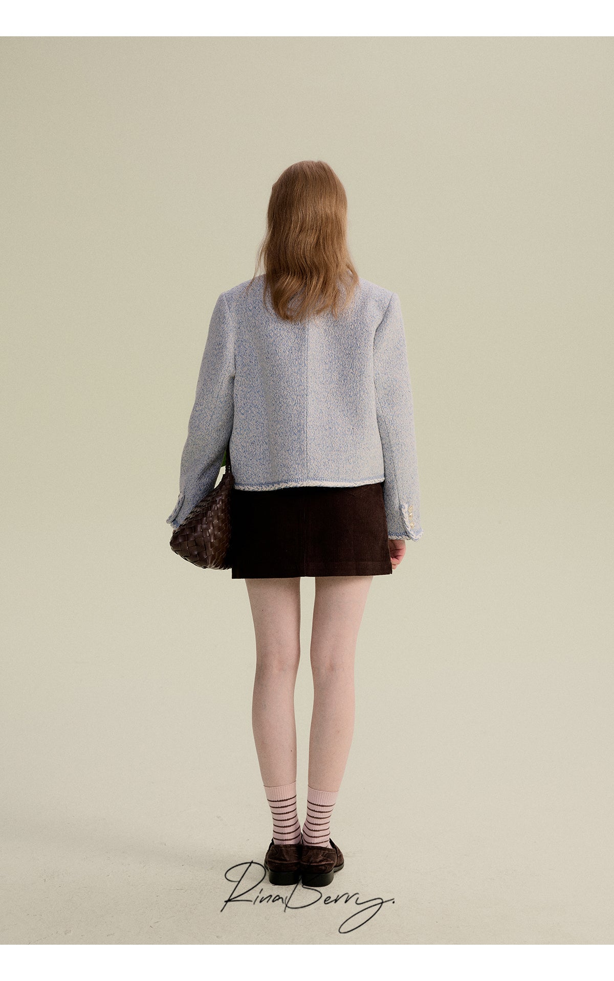 Chic Collarless Jacket With Braided Detailing