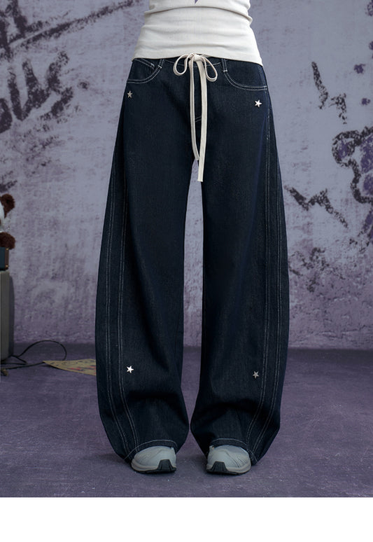 Star-Studded Machete Denim Pants