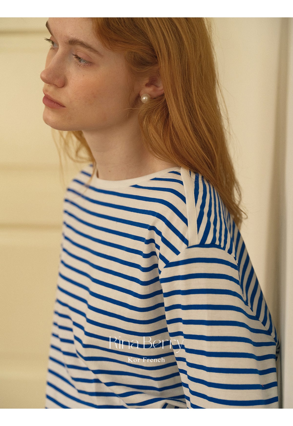 Striped Cotton Boat Neck T-Shirt