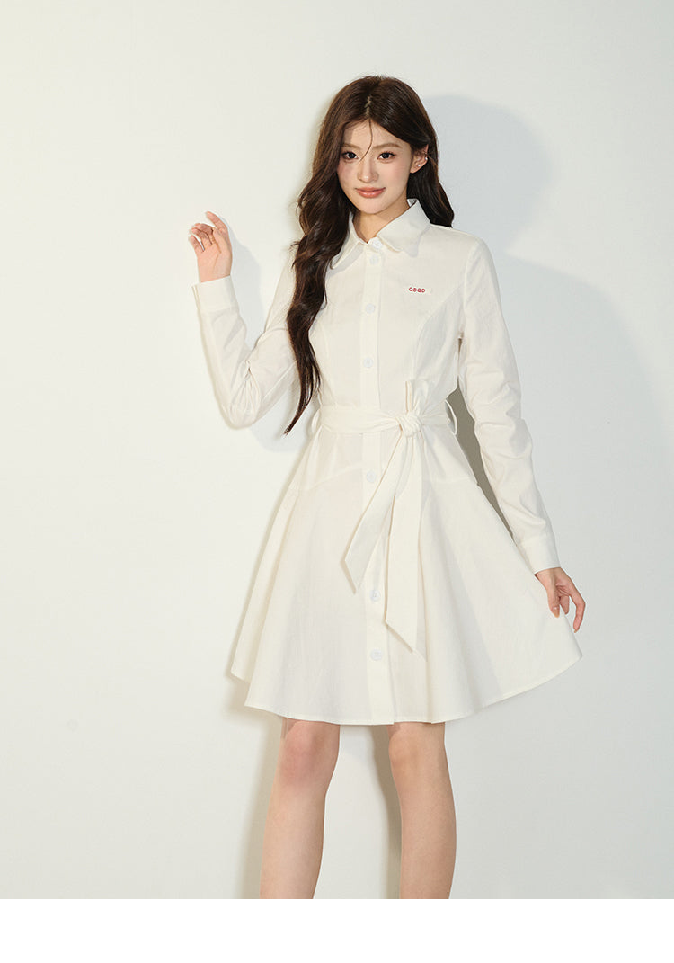 A-Line Flared Belted Dress In Sleeveless & Long Sleeve Options