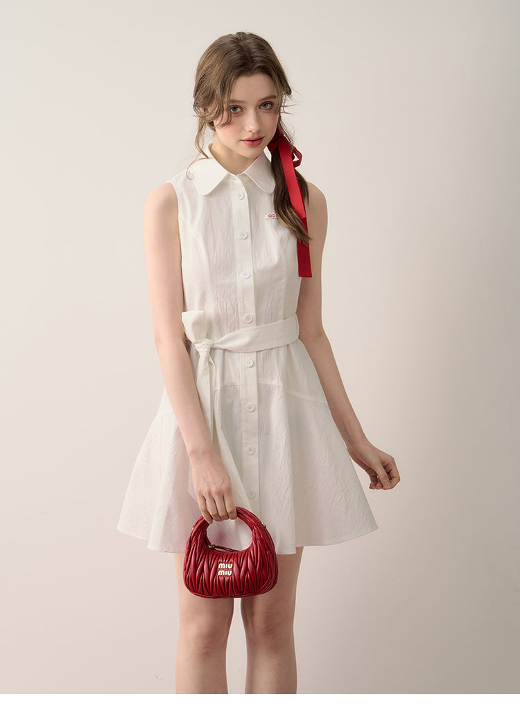 A-Line Flared Belted Dress In Sleeveless & Long Sleeve Options