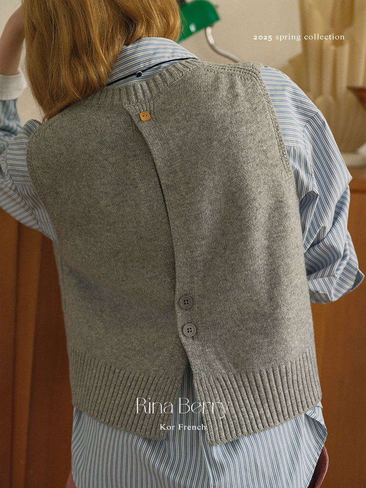 Back-Buttoned Cable Knit Vest