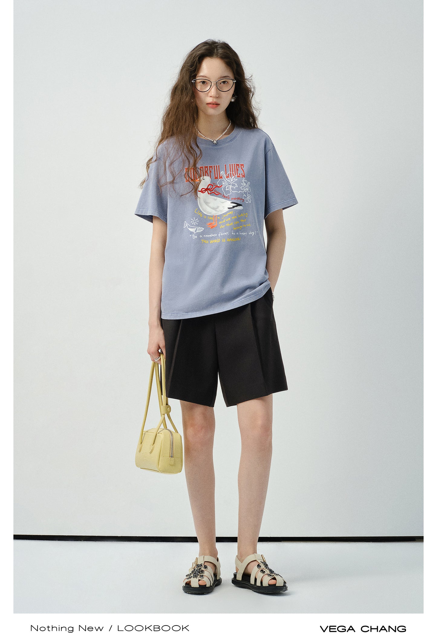 Vintage-Style Cotton Print T-Shirt