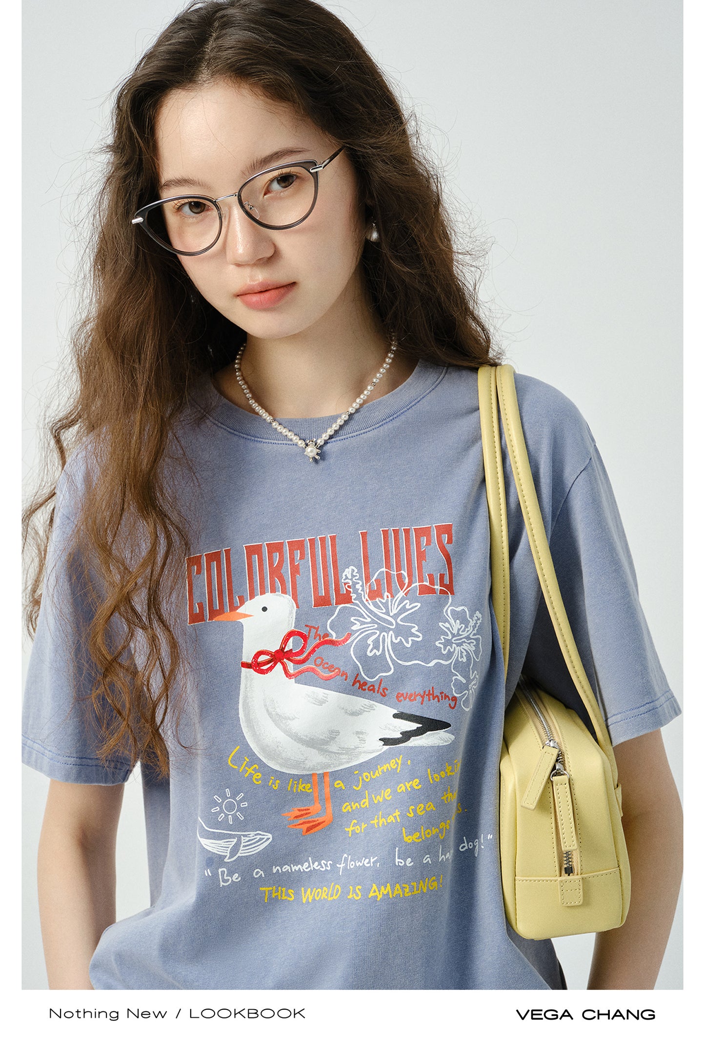 Vintage-Style Cotton Print T-Shirt